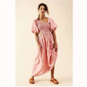Free People Kalina Midi Pink